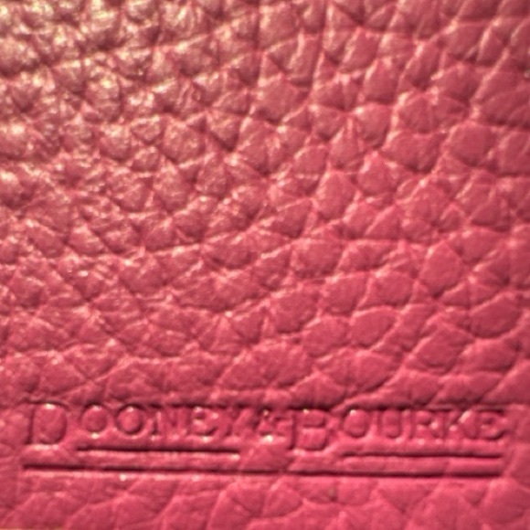 Dooney & Bourke Continental Wallet Pink & Tan Genuine Pebble Leather NWOT - Picture 5 of 9